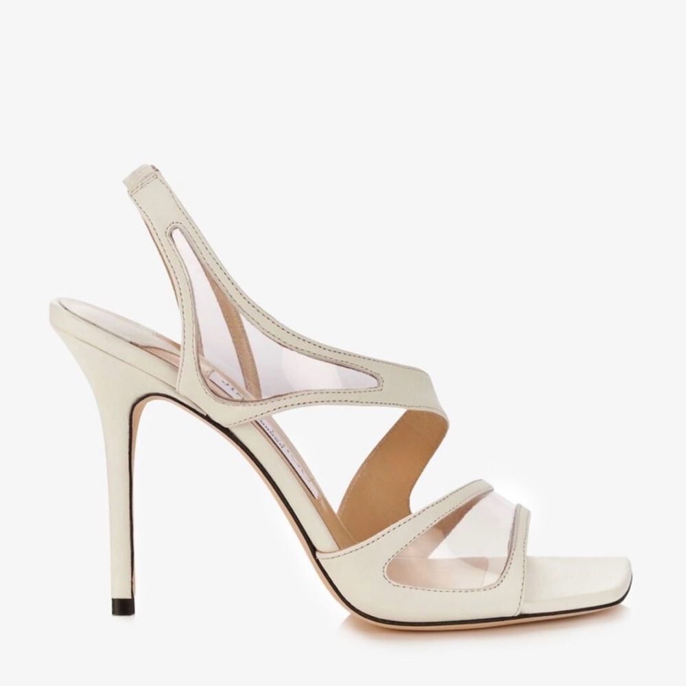 Jimmy Choo Isabel with Plexy size 37.5 white NEVER WORN - Picture 1 of 6